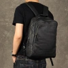 Leather travel backpack with large capacity, men's top layer cowhide backpack, retro casual men's business computer bag trend details Picture